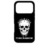 Custodia per iPhone 17 Pro Design gotico con teschio "It's Okay I'm Always Fine"