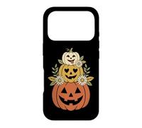 Custodia per iPhone 17 Pro Design vintage a forma di zucca con margherite anni '70