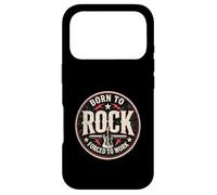 Custodia per iPhone 17 Pro Design vintage con chitarra Born To Rock Forced To Work