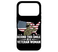 Custodia per iPhone 17 Pro Dietro questo sorriso è una donna veterana bandiera militare orgoglio USA