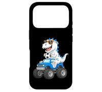 Custodia per iPhone 17 Pro Dinosauro di calcio Monster Truck Graphic per ragazzi