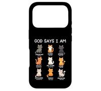 Custodia per iPhone 17 Pro Dio dice che sono - Amante dei gatti - Versetto della Bibbia - Cristo - cristiano