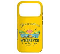 Custodia per iPhone 17 Pro Dio è con me ovunque io possa andare - Giosuè 1:9 Retro Camping