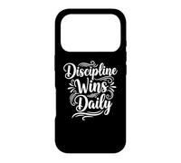 Custodia per iPhone 17 Pro Discipline wins daily Inspirational Motivation Typography