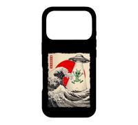 Custodia per iPhone 17 Pro Divertente Alien UFO Abduction Great Wave Kanagawa Anime Alien