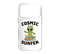 Custodia per iPhone 17 Pro Divertente alieno cosmico surfista amante del surf regalo per uomini donne bambini