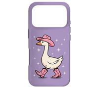 Custodia per iPhone 17 Pro Divertente cappello da cowboy oca western walk design stivali
