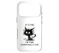 Custodia per iPhone 17 Pro Divertente design con gatto "It's Fine, Everything is Fine"