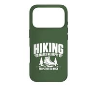 Custodia per iPhone 17 Pro Divertente design "Hiking makes me happy people not so much"