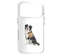 Custodia per iPhone 17 Pro Divertente disegno del tatuaggio a forma di cuore con cane, scherzo, motivo: Border Collie Dad