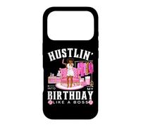 Custodia per iPhone 17 Pro Divertente festa rosa per donne Hustlin' Into My Birthday Like A Boss