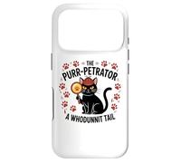 Custodia per iPhone 17 Pro Divertente Gatto Detective Purrpetrator True Crime Omicidio Mistero