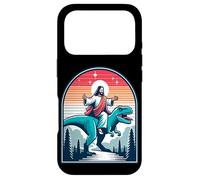 Custodia per iPhone 17 Pro Divertente Gesù che cavalca T-Rex Dinosaur Meme Parodia per i credenti