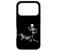 Custodia per iPhone 17 Pro Divertente Halloween Pastore Tedesco e Scheletro