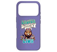 Custodia per iPhone 17 Pro Divertente leone pasquale con orecchie da coniglio non è la