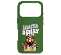 Custodia per iPhone 17 Pro Divertente leone pasquale con orecchie da coniglio Pasqua