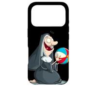 Custodia per iPhone 17 Pro Divertente monaca del fumetto con il costume di palla da spiaggia sacra