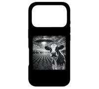 Custodia per iPhone 17 Pro Divertente mucca Selfie con UFO mucca Amante Alieno UFO Credente