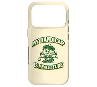 Custodia per iPhone 17 Pro Divertente palla da golf con mascotte "My Handicap Is My Attitude"