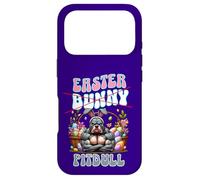 Custodia per iPhone 17 Pro Divertente pitbull pasquale con orecchie da coniglio Pasqua