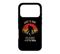 Custodia per iPhone 17 Pro Divertente Retrò Bigfoot Che Tiene Cartone Di Latte E Ritornare A Casa
