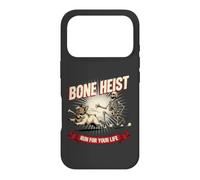 Custodia per iPhone 17 Pro Divertente scheletro di rapina all'osso Frenchie che insegue Bulldog Halloween