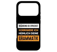 Custodia per iPhone 17 Pro Divertente scritta in lingua tedesca "Ich korrigiere Deine Grammatik