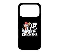 Custodia per iPhone 17 Pro Divertente Sì, parlo con i polli Crazy Hen Farmer Livestock Meme