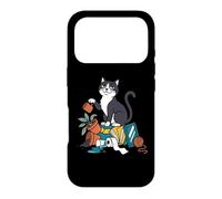 Custodia per iPhone 17 Pro Divertente Smoking Cat Buttato Cose Fuori Caos Cartoon