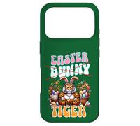 Custodia per iPhone 17 Pro Divertente tigre pasquale con orecchie da coniglio Pasqua