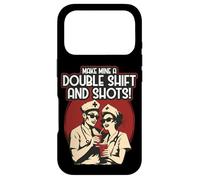 Custodia per iPhone 17 Pro Divertente Vintage Infermiera Citazione Make Mine A Double Shift E Shots