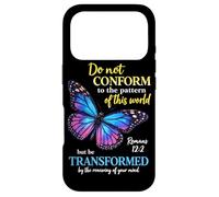 Custodia per iPhone 17 Pro Do Not Conform Romans 12:2 Christian Butterfly Dio Adorazione