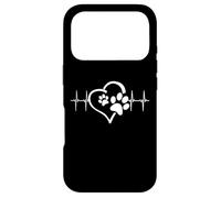 Custodia per iPhone 17 Pro Dog Mom Cute Dog Paw Print Heart Black
