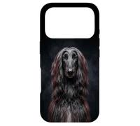 Custodia per iPhone 17 Pro dolce elegante nero afghano cane ironia levriero