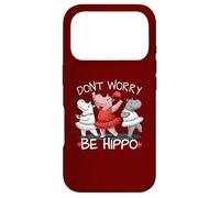 Custodia per iPhone 17 Pro Don't Worry Be Hippo Inspirational Citazione Ippopotamo
