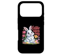 Custodia per iPhone 17 Pro Easter Vibes Only Cute Spring Bunny Eggs - Citazione positiva