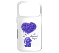 Custodia per iPhone 17 Pro Elefante I Will Remember For You Alzheimer Consapevolezza Viola