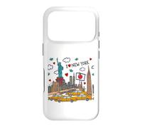 Custodia per iPhone 17 Pro Enjoy New York City Cartoon Doodles Graphic Cool Designs Fun