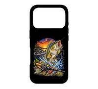 Custodia per iPhone 17 Pro Epic Bass Pesca Scena con Barca su un Lago Tramonto