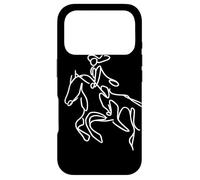 Custodia per iPhone 17 Pro Equitazione Ragazza che disegna Cavallo Cavaliere