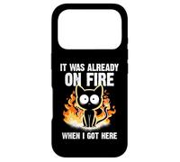 Custodia per iPhone 17 Pro Era già in fiamme quando sono arrivato qui Gatto Divertente pompiere