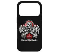 Custodia per iPhone 17 Pro Eternal Life Awaits Dark Christian Gothic Skeleton Gesù Art