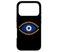 Custodia per iPhone 17 Pro Evil Eye in blu dorato Nazar Protezione come Radiant Boho