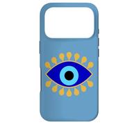 Custodia per iPhone 17 Pro Evil Eye in Blue Golden Nazar Protezione come Boho Spiritual