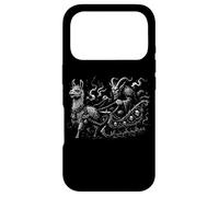 Custodia per iPhone 17 Pro Evil Krampus con Creepy Llama Sleigh Dark Christmas