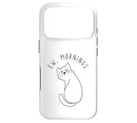 Custodia per iPhone 17 Pro Ew Morning White Cat Sitting with Sad Face Not a Morning Cat