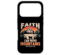 Custodia per iPhone 17 Pro Faith Can Move Mountains Retro Sunset Bible Verse Christian