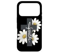 Custodia per iPhone 17 Pro Faith Cross Daisy Christian Citazione Gesù Cristo Tema Dio