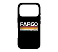 Custodia per iPhone 17 Pro Fargo North Dakota, design retrò a righe, stile vintage, con città