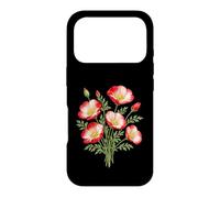 Custodia per iPhone 17 Pro Fiori botanici vintage rossi e bianchi della California papaveri
